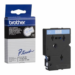Brother TC-293, 9mm, modrý tisk/bílý podklad - originální páska laminovaná