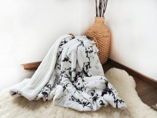 Oboustranná deka s beránkem Mramor bílý