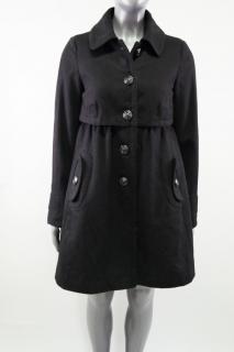 Černý vlněný kabát Topshop vel. 36