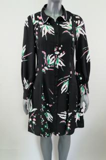 Košilové šaty Marks&amp;spencer s barevnými květy vel. 36