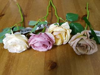 Umělá květina růže | 4barvy | 35cm krémová