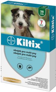 Kiltix obojek pro malé psy 38cm (Antiparazitický obojek proti blechám a klíšťatům.  Ochrana až 7 měsíců. )