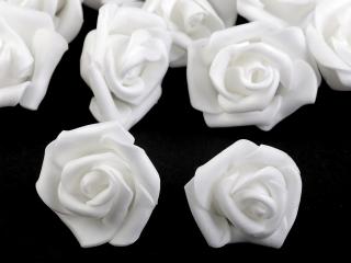Dekorační pěnová růže Ø 4 cm Barva: bílá