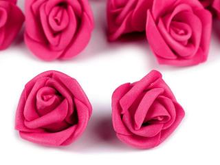 Dekorační pěnová růže Ø 4 cm Barva: fialovorůžová