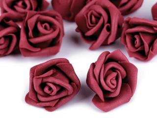 Dekorační pěnová růže Ø 4 cm Barva: sv.bordó