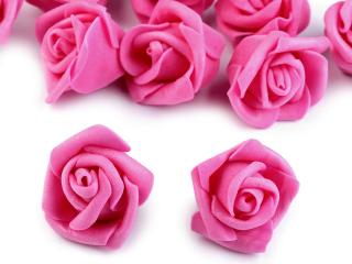 Dekorační pěnová růže Ø 4 cm Barva: tm. růžová