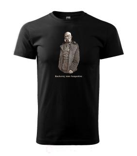 Zachovej nám hospodine - tričko s obrázkem císaře Františka Josefa Pánské/Dámské: Dámské černé, Velikost: L