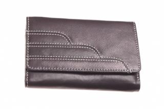 Dámská kožená černá peněženka-737012 Barva: černá