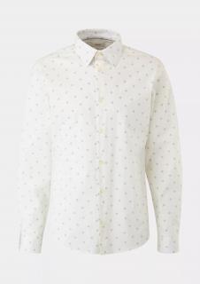 s.Oliver pánská košile se vzorem slim fit dlouhý rukáv off-white Velikost: 3XL