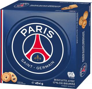 PSG Paris Saint Germain máslové sušenky v plechové dóze 454g