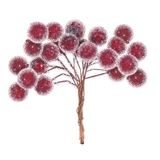 3D ozdobné větvičky červených bobulí (vánoční dekorace)