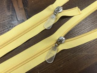 Žlutý spirálový zip, 18cm, 50cm delka zipů: 50 cm