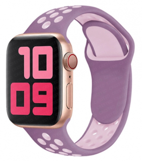 Sportovní silikonový řemínek Move pro Apple Watch Series (42/44/45/49 mm) Barva: Tmavá růžová - Růžová (L)
