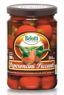 Belotti Pálivé chilli papričky (Peperoncini piccanti) 314ml