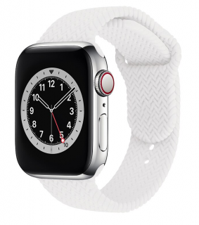 Silikonový řemínek pro Apple Watch 1/2/3/4/5/6/7/SE 38mm/40mm/42mm/44mm Barva: Bílá 42mm/44mm