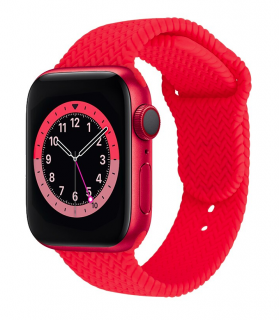 Silikonový řemínek pro Apple Watch 1/2/3/4/5/6/7/SE 38mm/40mm/42mm/44mm Barva: Červená 42mm/44mm