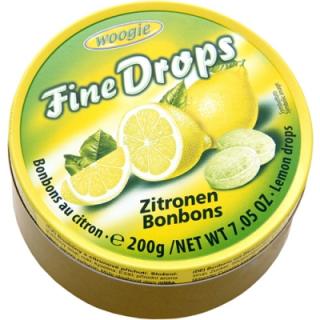 Woogie Fine drops Lemon bonbons  200g (Drops s citrónovou příchutí.)