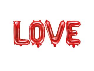 Fóliový nápis -  LOVE  červený (140x35cm)