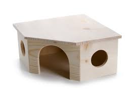Domek dřevěný rohový - králík 26x13x26cm